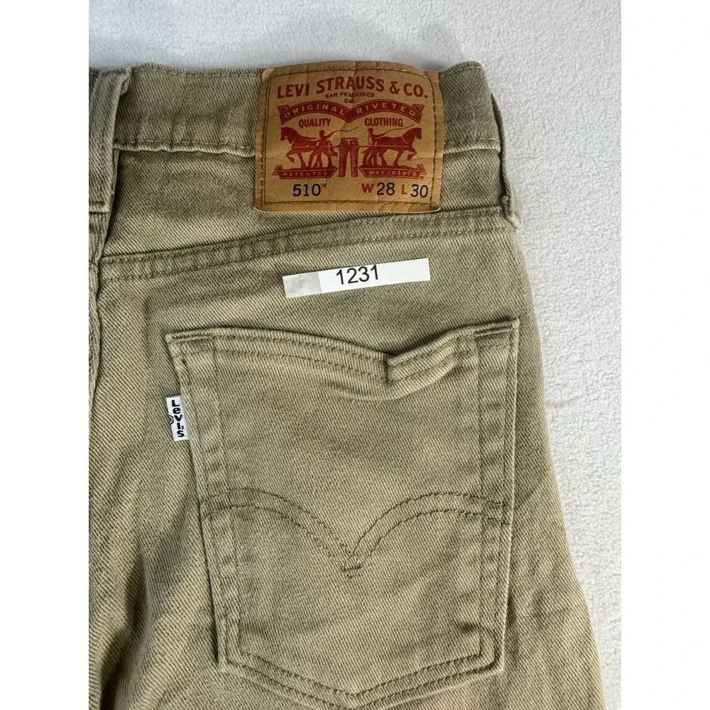 Levis 510 Jeans Mens 28x30 Tan Khaki Stretch Denim Pants